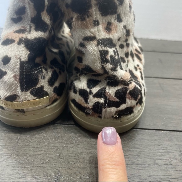 Burberry Logo Detail Leopard Print High-top Sneakers|8025761 Rare Burberry Animal Print Calfskin High-top Sneakers S8.5/eur 38.5. COA.used